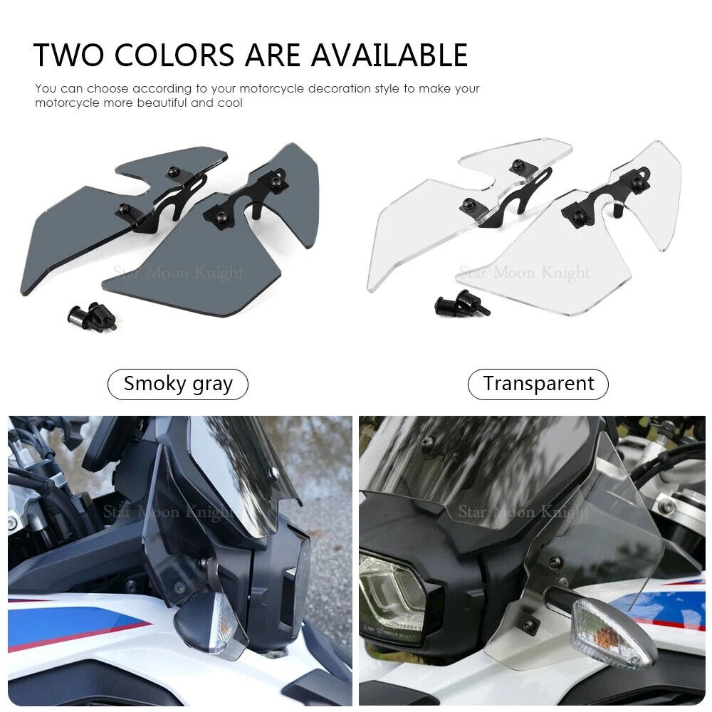 For BMW F750GS F850GS 2018-UP Smoky Windshield Side Panels Front Wind Deflector