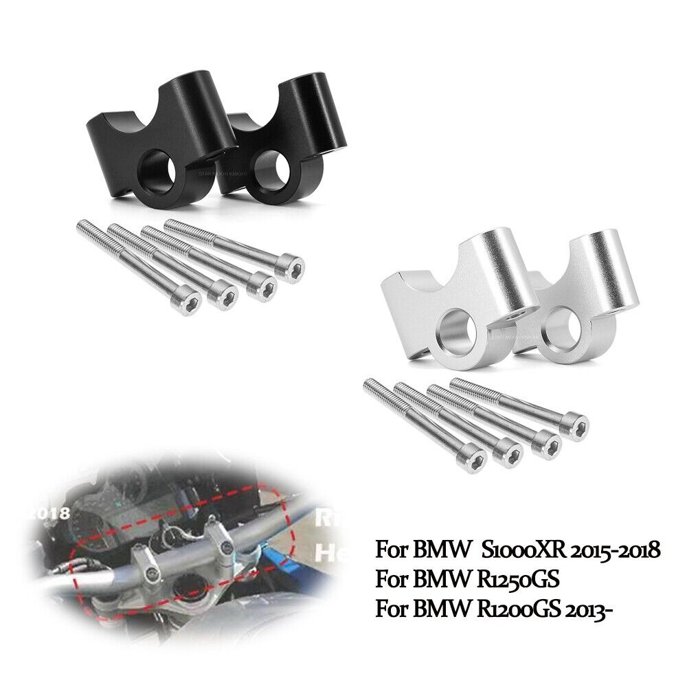 35 mm CNC Handlebar Risers Fat Bar Mount Clamp For BMW R1200GS R1250GS S1000XR