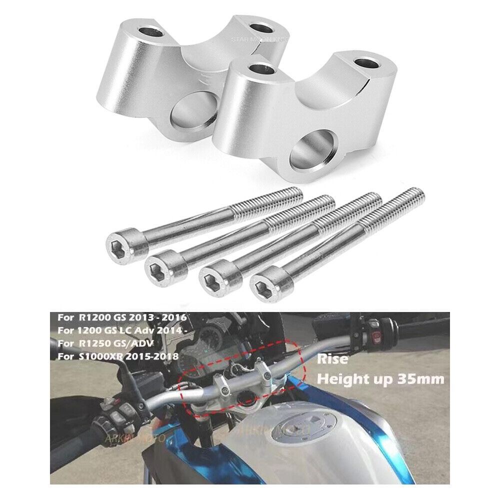 35 mm CNC Handlebar Risers Fat Bar Mount Clamp For BMW R1200GS R1250GS S1000XR